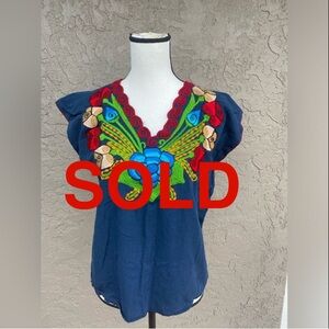 Authentic Mexican Embroidered Blouse